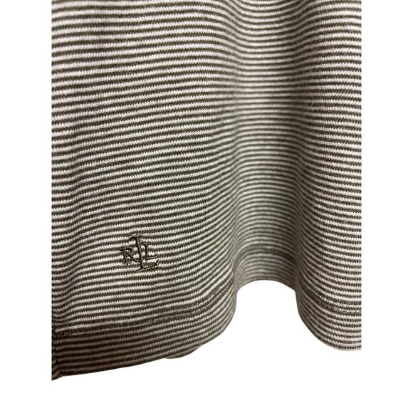 Lauren Ralph Lauren Women's Green Stripe Button Detail Short Sleeve Top Size 2X - Picture 3 of 8